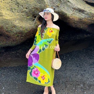 Hot Sale Rayon Dress Hand Painted Handmade in Bali